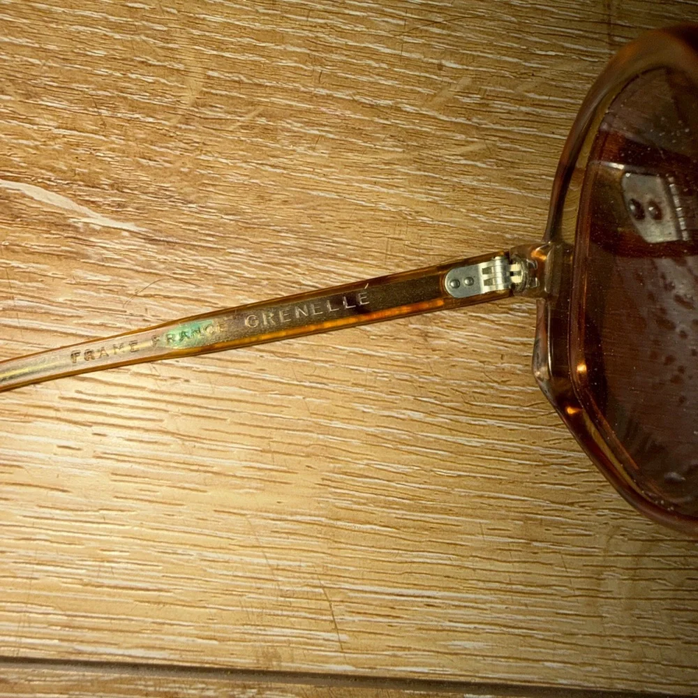 Vintage Sunglasses Frame France Greenelle Pierre Cardin Amber Frames ONLY‎